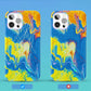 Kingxbar Watercolor Series bunte Hülle für iPhone 12 Pro Max gelb-blau