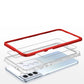 Klare 3in1 Hülle für Samsung Galaxy S21 + 5G (S21 Plus 5G) Rahmen Gel Cover Rot