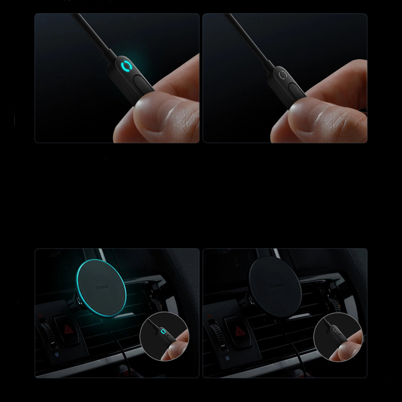 MagSafe 15W USB C 25W Baseus CW01 induktives Autoladegerät - Schwarz