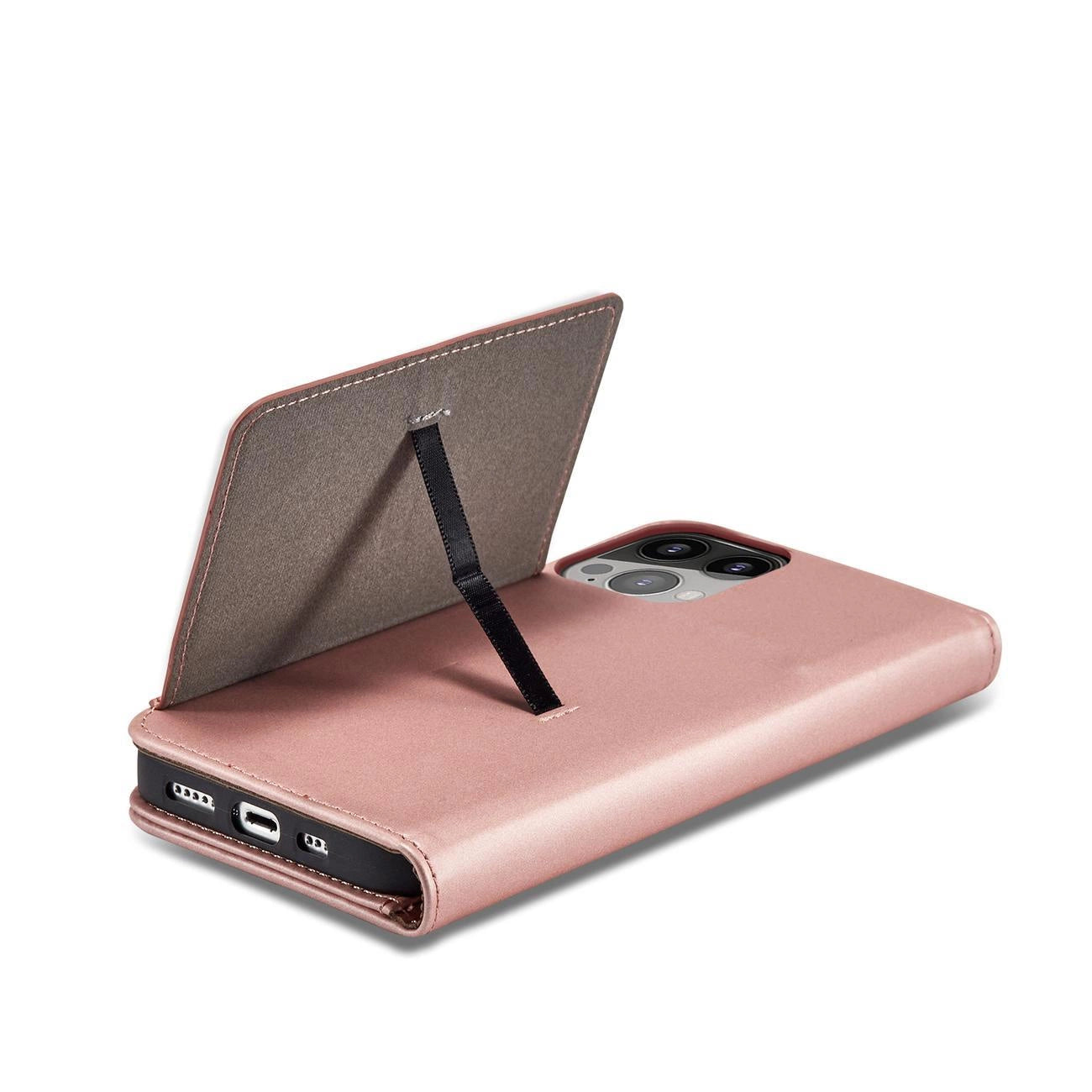 Magnet Card Case Hülle für iPhone 14 Flip Cover Wallet Stand Pink