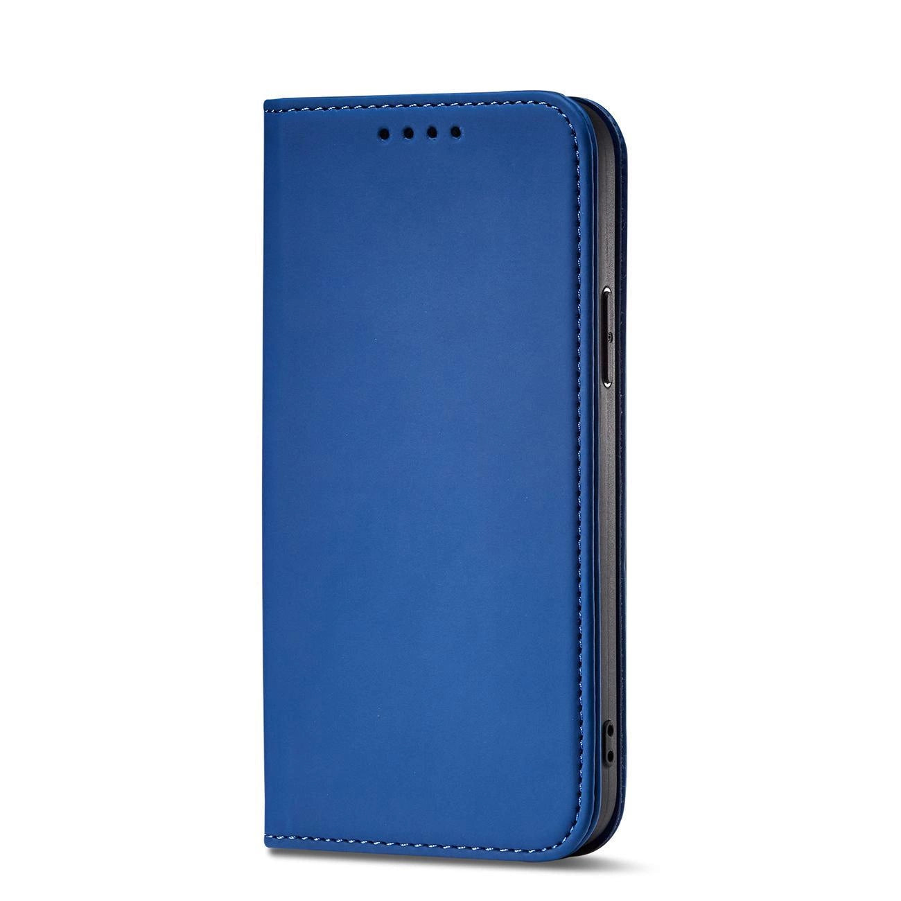 Magnet Card Case Hülle für iPhone 14 Flip Cover Wallet Stand blau