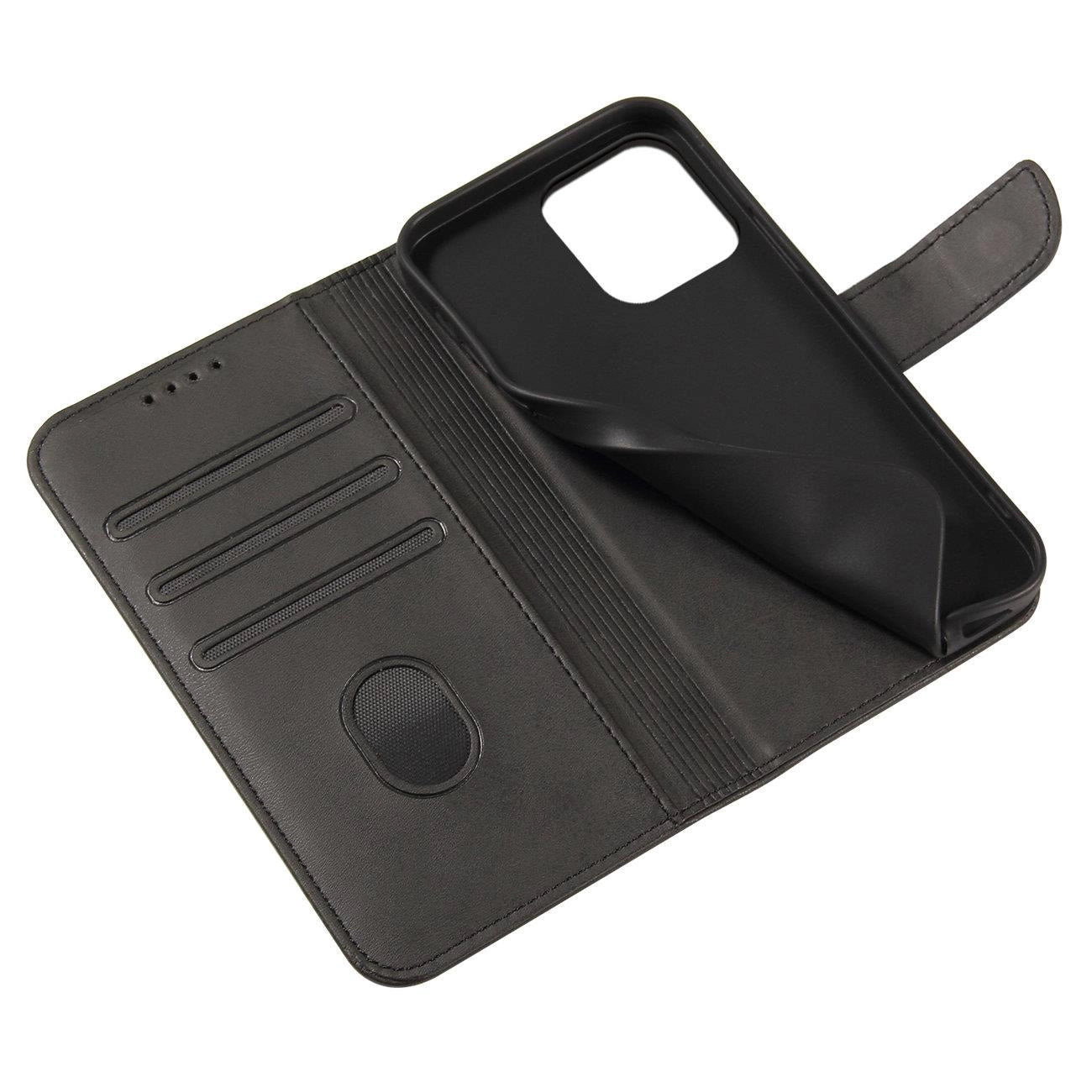 Magnet Case Elegante Schutzhülle mit Klapp- und Standfunktion für iPhone 14 Pro Max schwarz