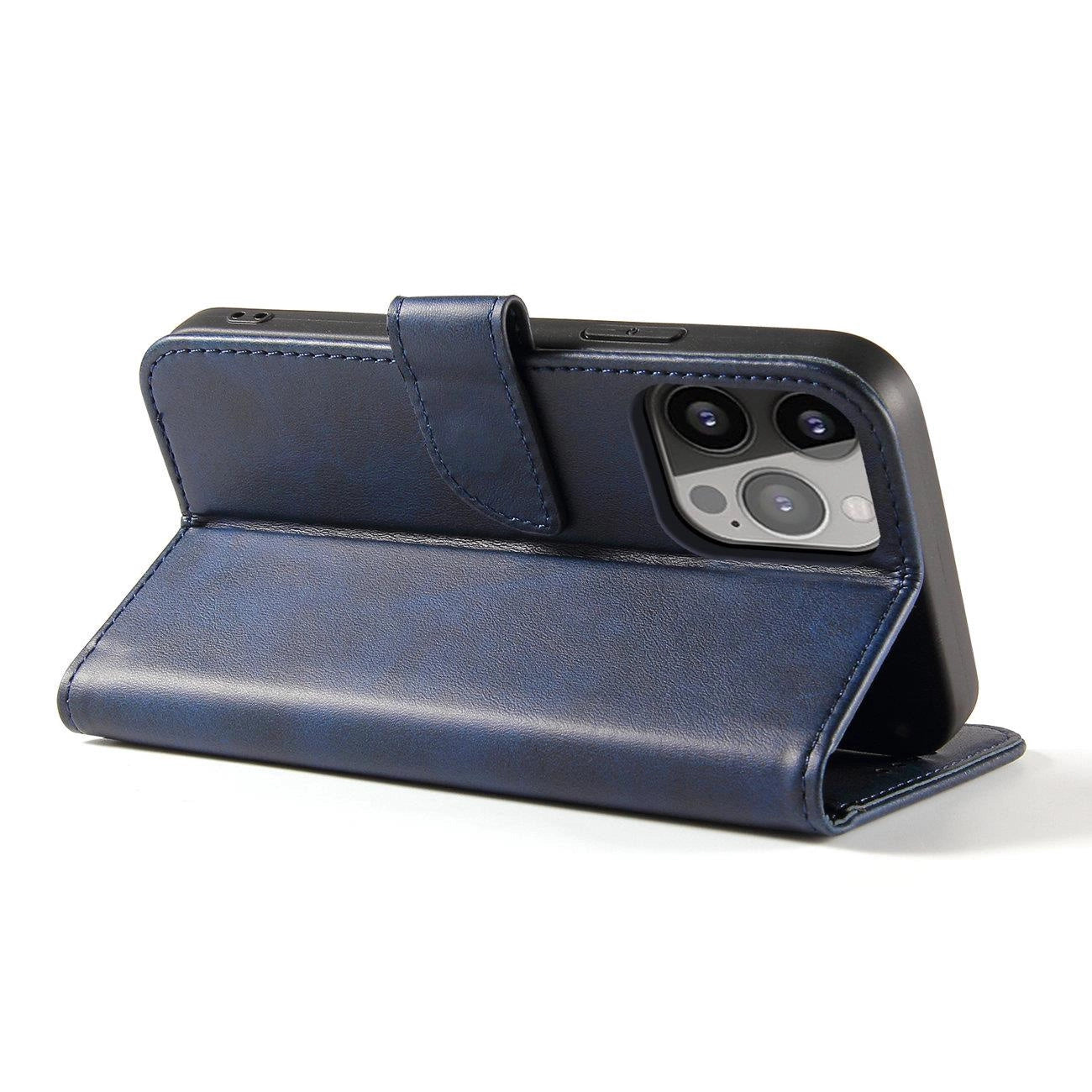 Magnet Case Hülle für iPhone 14 Pro Max Flip Cover Wallet Stand blau