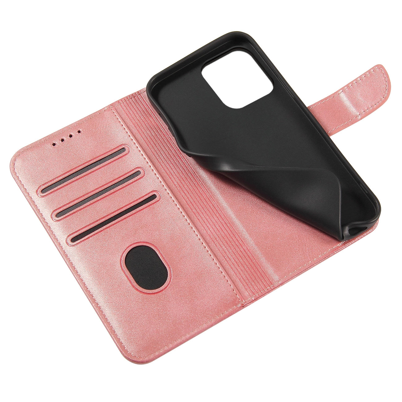 Magnet Case booktype case schutzhülle aufklappbare hülle für iPhone 13 Pro Max rosa