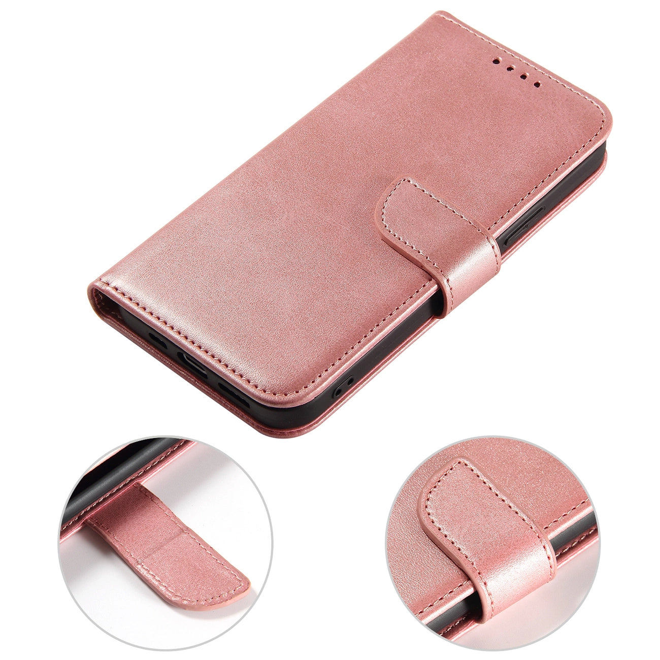 Magnet Case booktype case schutzhülle aufklappbare hülle für iPhone 13 Pro Max rosa