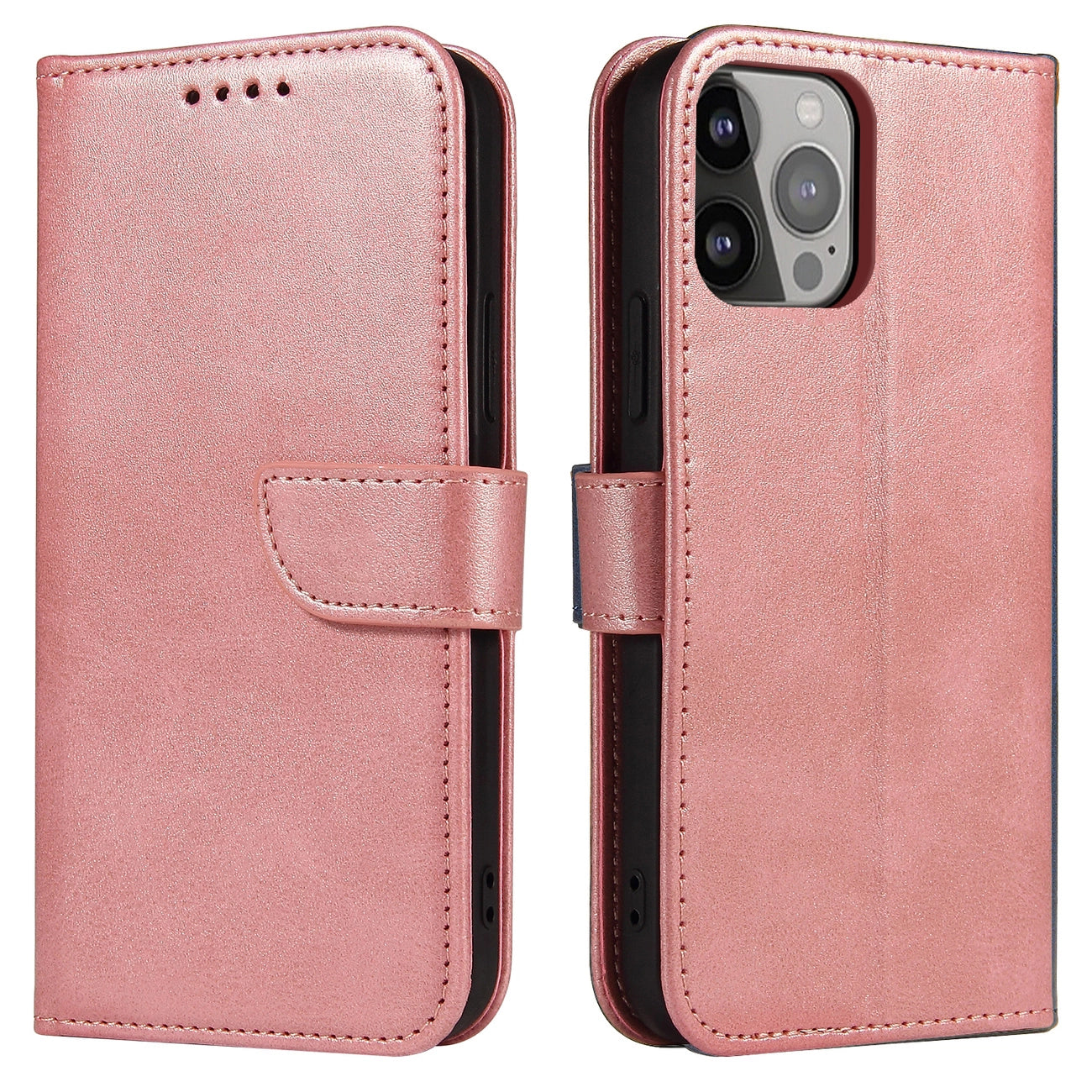 Magnet Case booktype case schutzhülle aufklappbare hülle für iPhone 13 Pro rosa