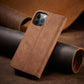 Magnet Fancy Case Case für iPhone 12 Pro Max Tasche Brieftasche Kartenhalter Braun