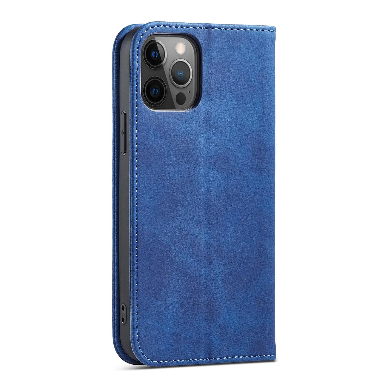 Magnet Fancy Case Hülle für iPhone 12 Pro Max Tasche Kartenetui Kartenständer Blau