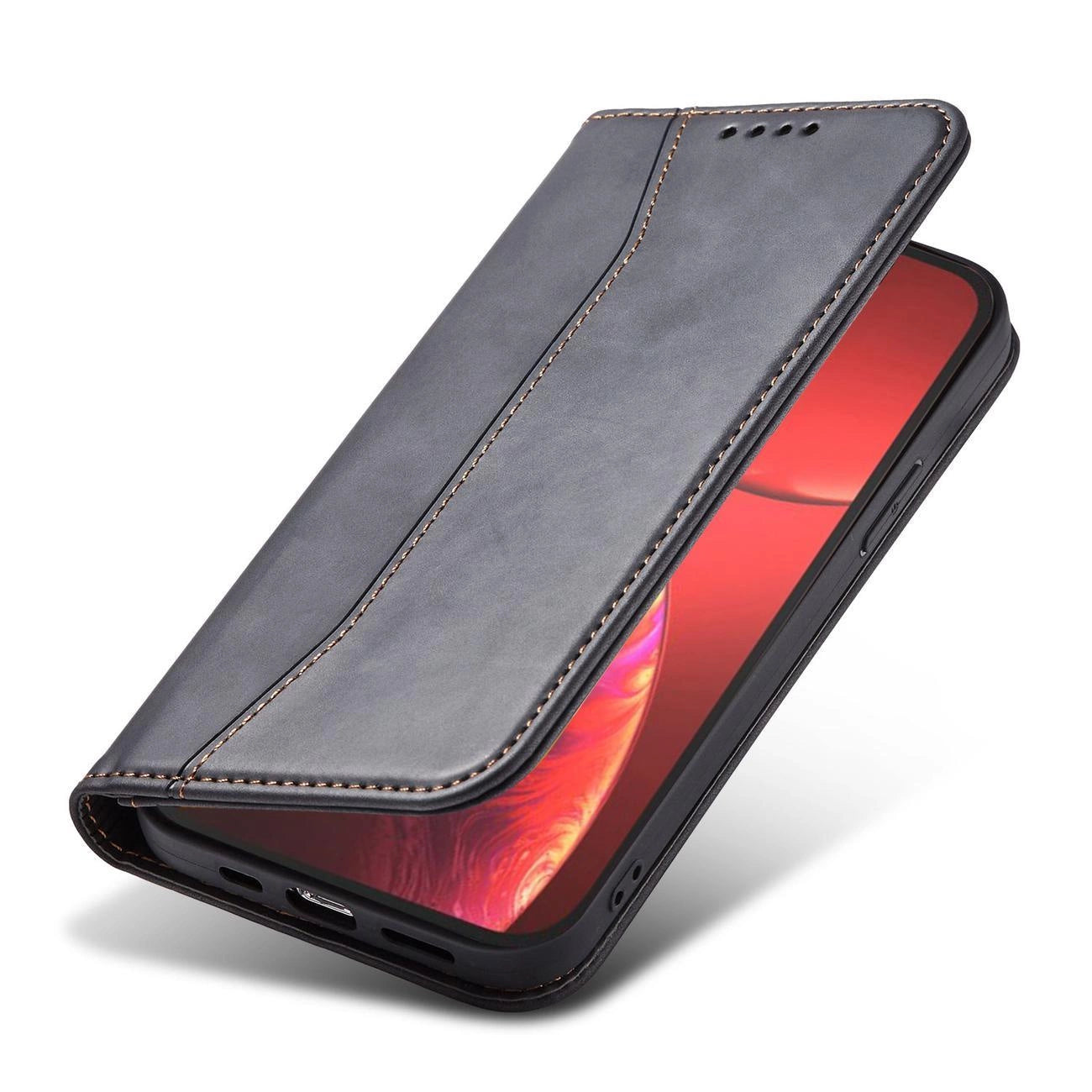 Magnet Fancy Case Hülle für iPhone 14 Flip Cover Wallet Ständer schwarz