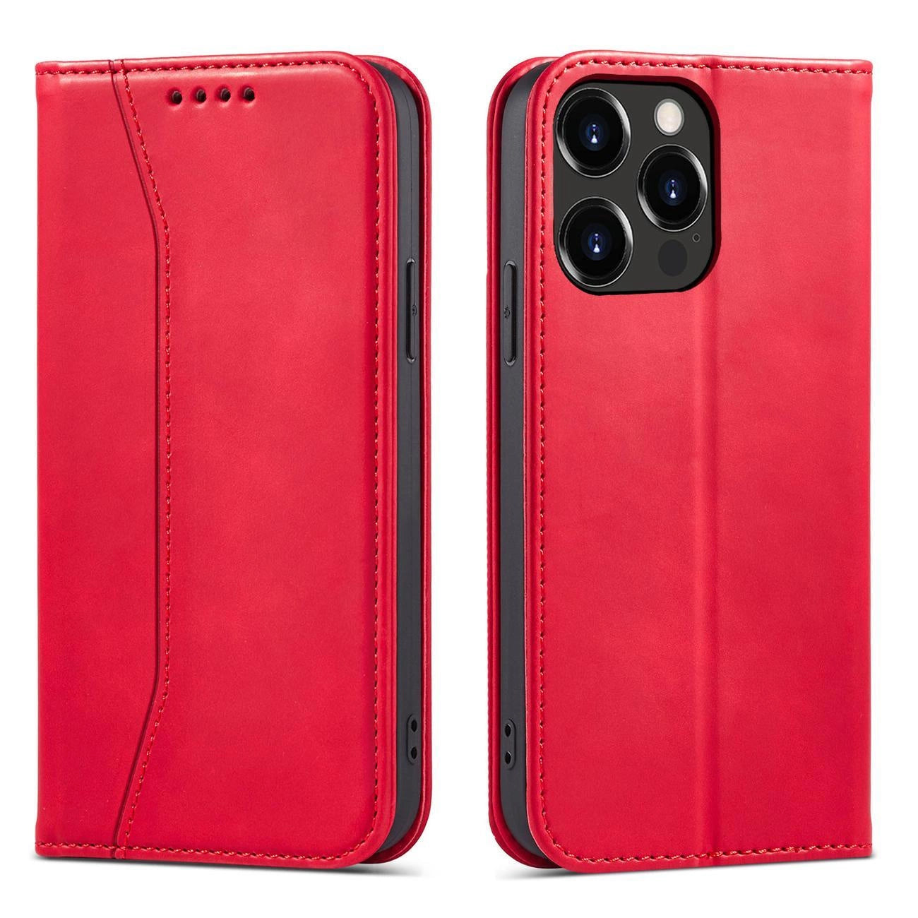 Magnet Fancy Case Hülle für iPhone 14 Plus Flip Cover Wallet Ständer rot