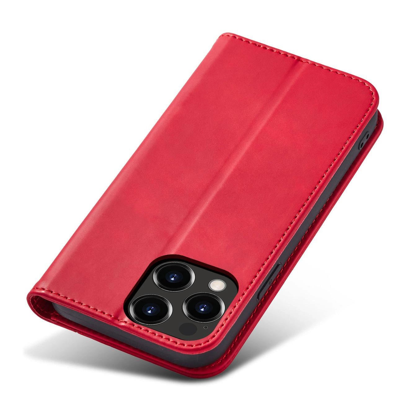 Magnet Fancy Case Hülle für iPhone 14 Pro Max Flip Cover Wallet Ständer rot