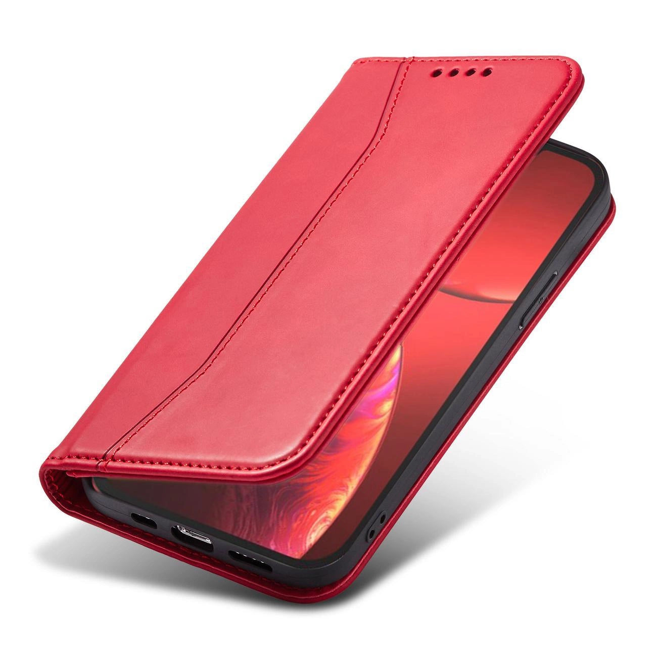 Magnet Fancy Case Hülle für iPhone 14 Pro Max Flip Cover Wallet Ständer rot