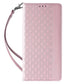 Magnetband-Hülle für iPhone 14 Pro Max Flip Wallet Mini Lanyard Stand Pink