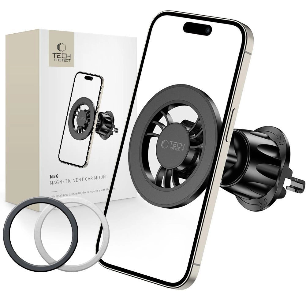 Magnetische Autotelefonhalterung Tech-Protect N56 mit MagSafe für Lüftungsschlitze – Schwarz
