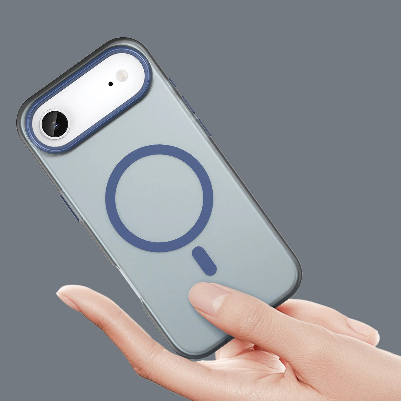 Magnetische Schleifhülle für iPhone 17 Air, kompatibel mit MagSafe, Mattblau