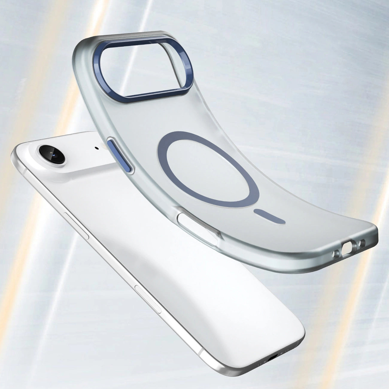 Magnetische Schleifhülle für iPhone 17 Air, kompatibel mit MagSafe, Mattblau