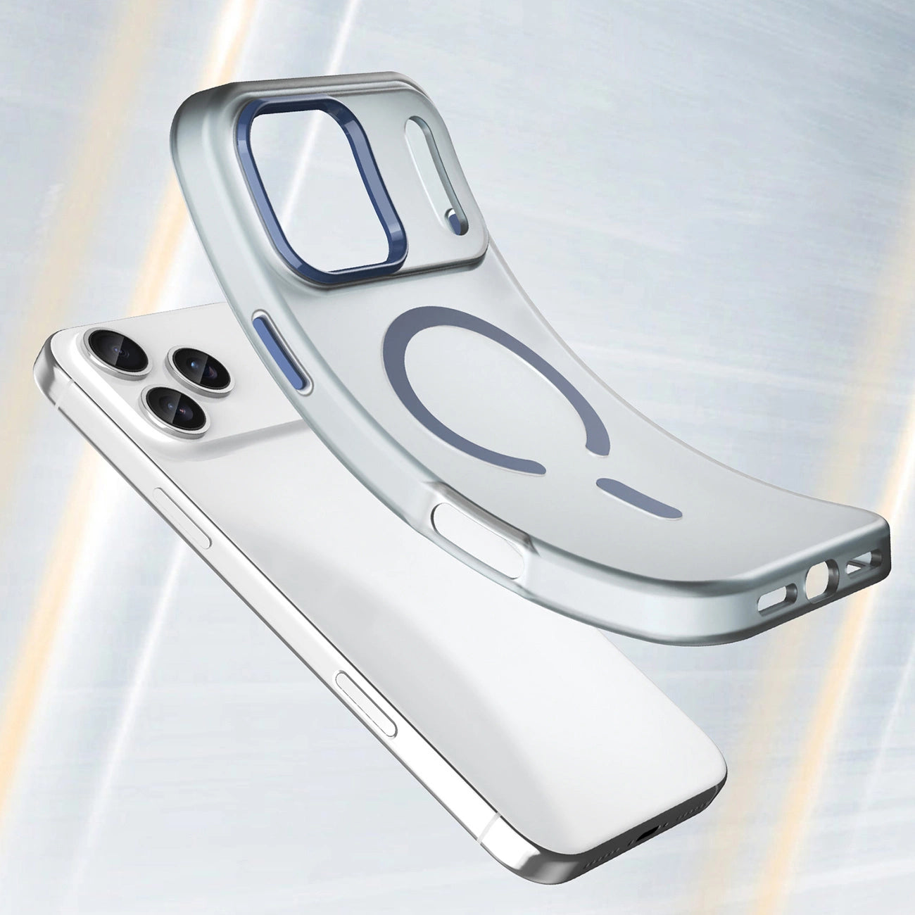 Magnetische Schleifhülle für iPhone 17 Pro, kompatibel mit MagSafe – Mattblau