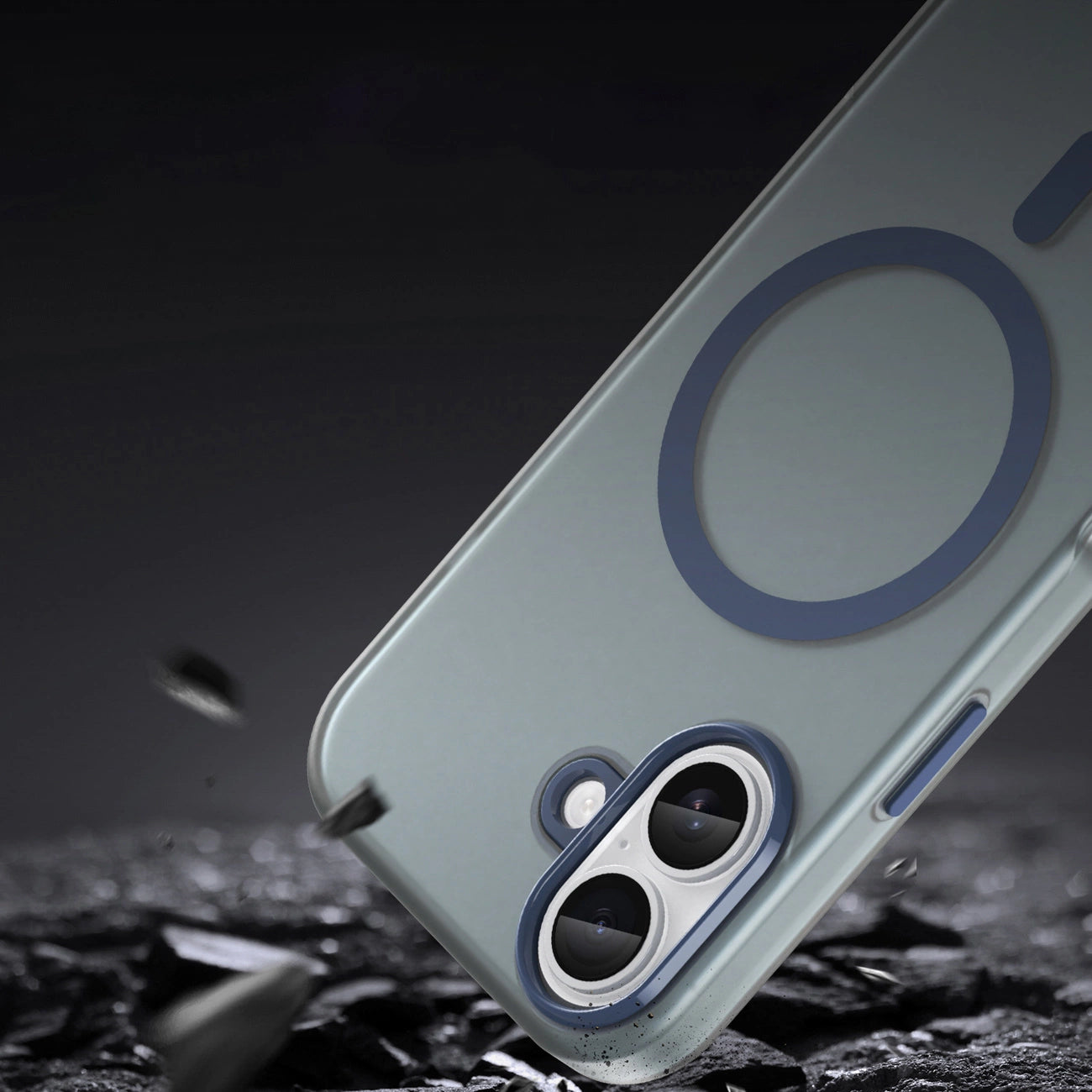 Magnetische Schleifhülle für iPhone 17, kompatibel mit MagSafe – Mattblau