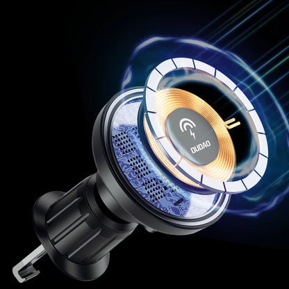 Magnetischer Halter mit MagSafe-Induktionsladegerät für Cockpit/Lüftung 15W Dudao F12MAX+ - schwarz