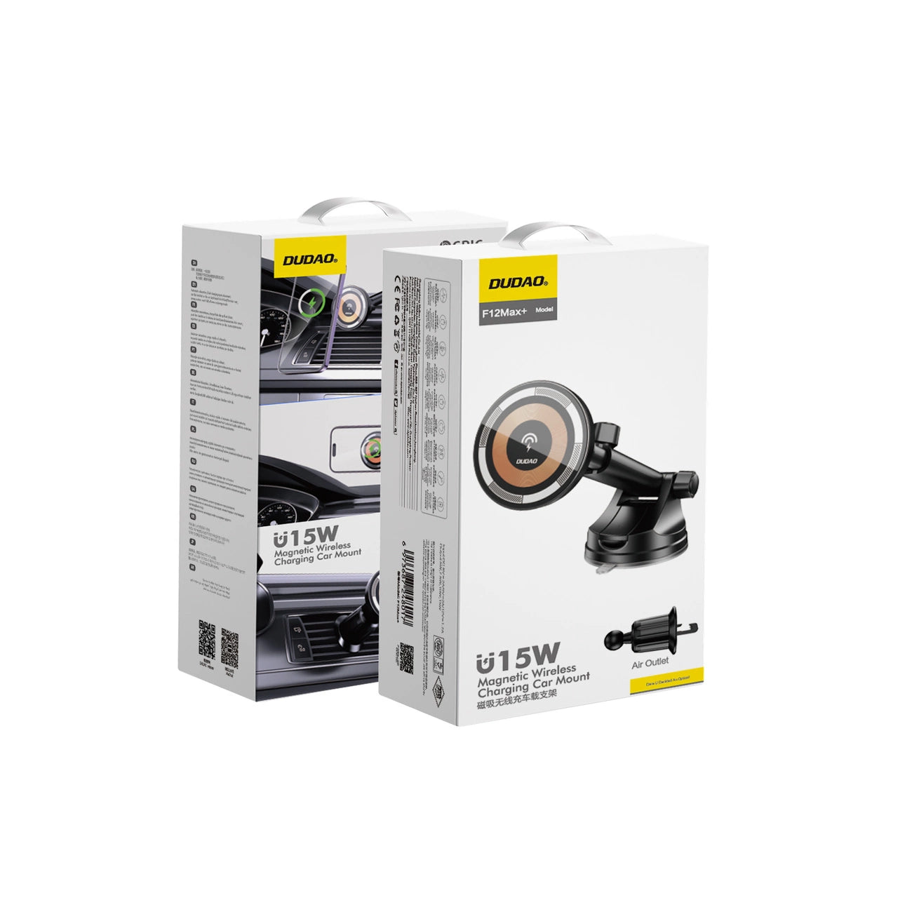 Magnetischer Halter mit MagSafe-Induktionsladegerät für Cockpit/Lüftung 15W Dudao F12MAX+ - schwarz