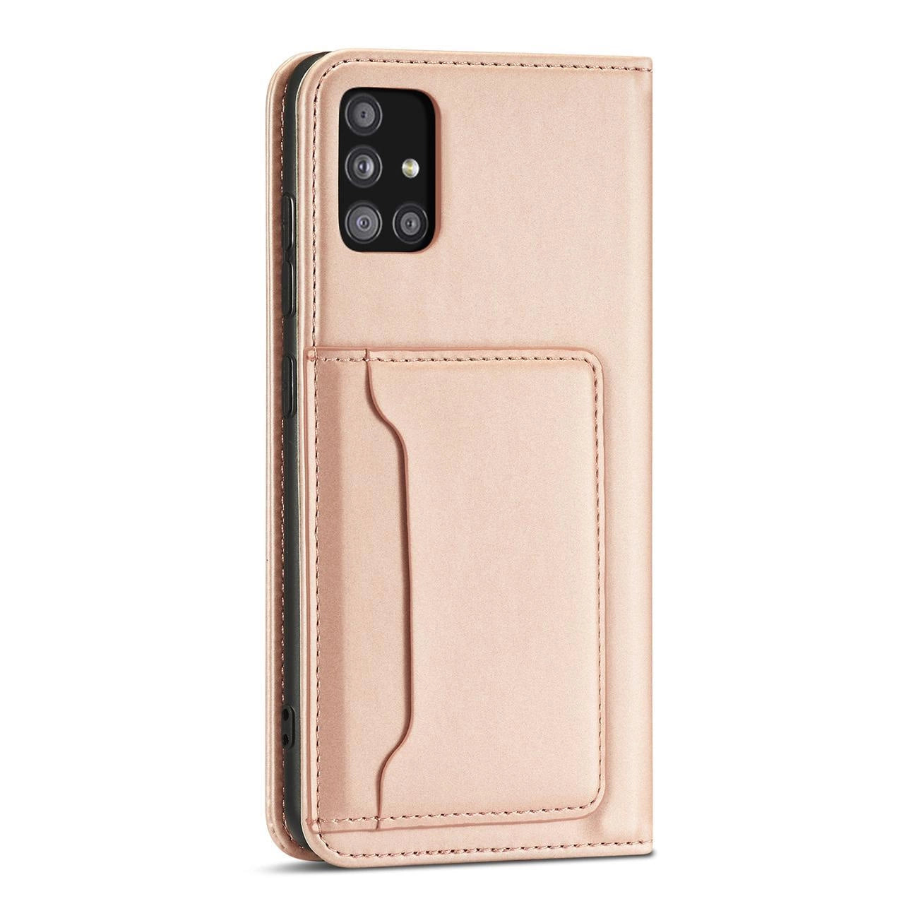 Magnetkartenhülle Hülle für Samsung Galaxy A13 5G Tasche Geldbörse Kartenhalter Pink