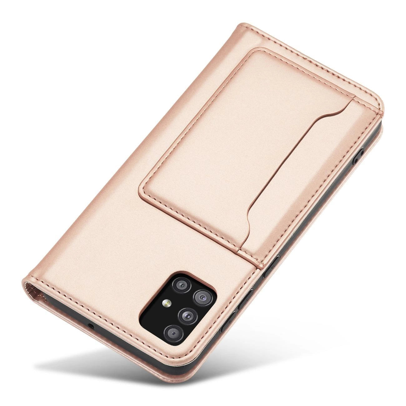 Magnetkartenhülle Hülle für Samsung Galaxy A13 5G Tasche Geldbörse Kartenhalter Pink