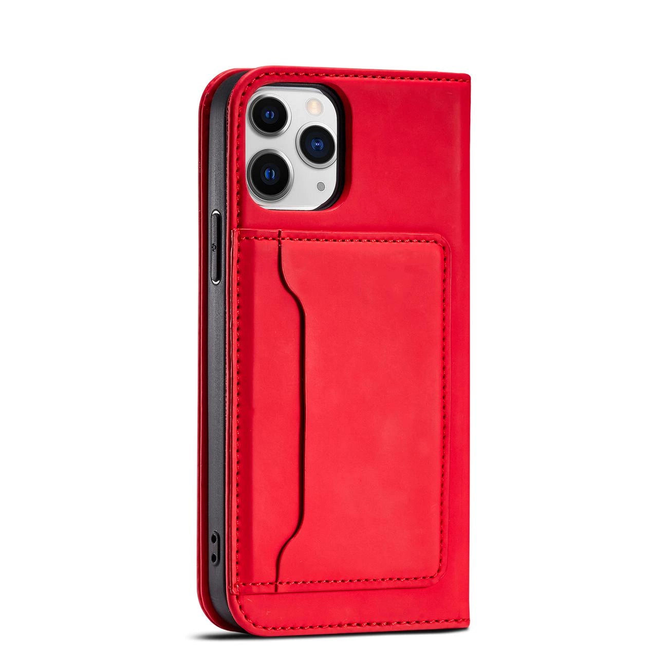 Magnetkartenhülle für iPhone 12 Pro Max Tasche Kartenetui Kartenhalter Rot