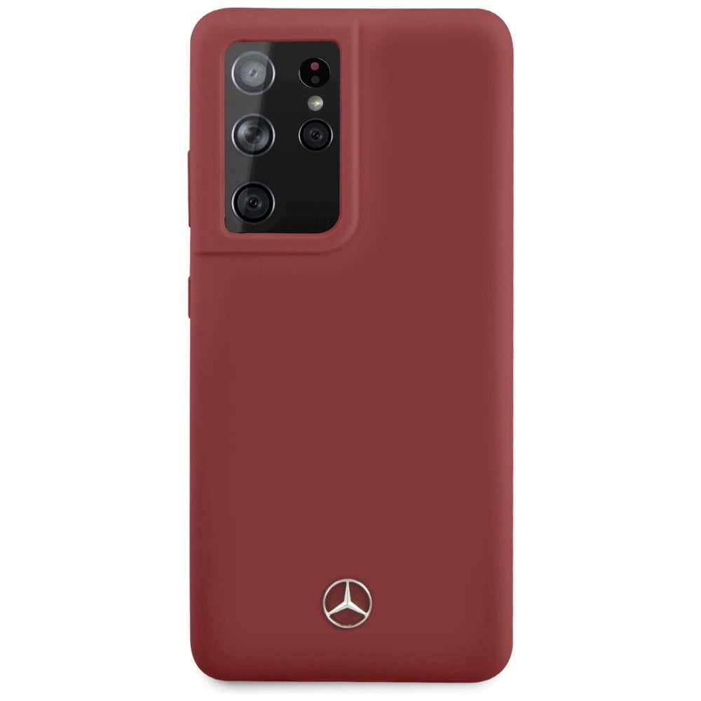 Mercedes Silicone Line Case für Samsung Galaxy S21 Ultra - Rot
