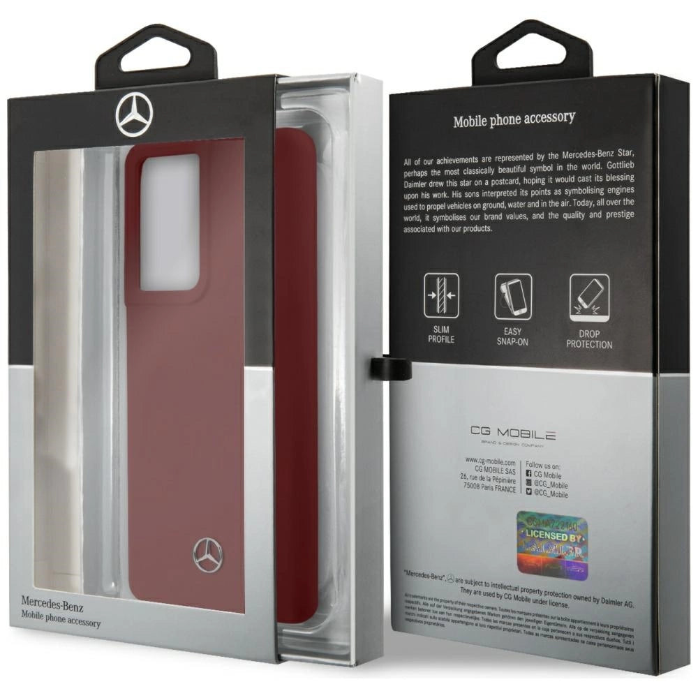 Mercedes Silicone Line Case für Samsung Galaxy S21 Ultra - Rot