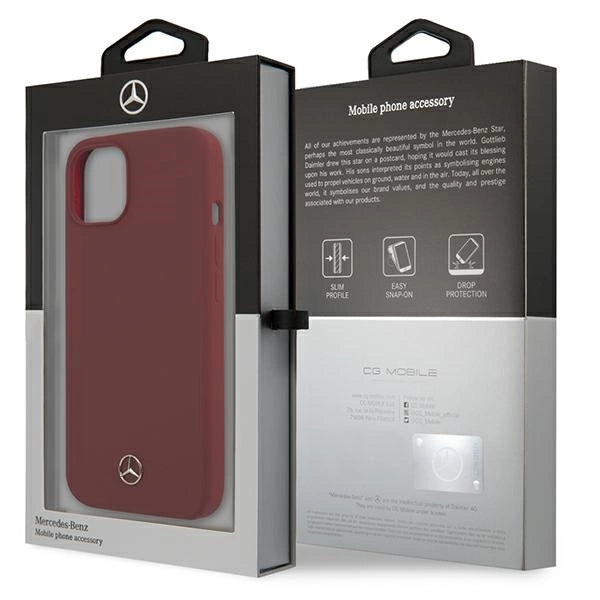 Mercedes Silicone Line Case für iPhone 13 mini - Rot