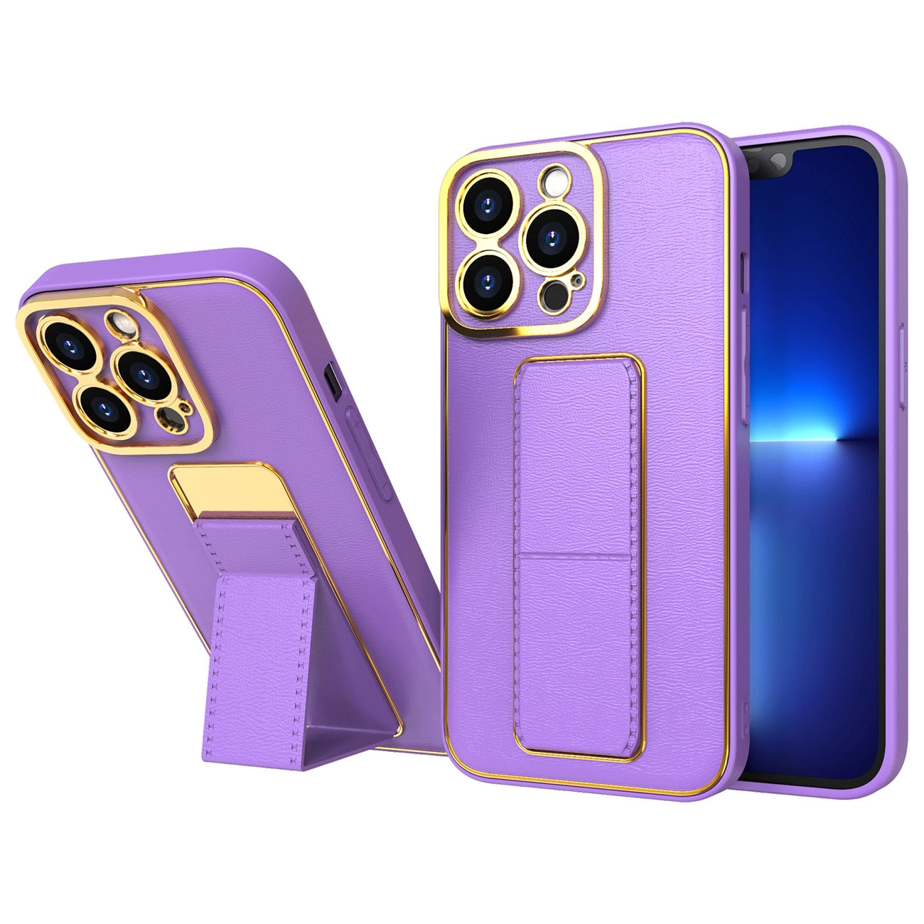 Neue Kickstand Case Hülle für iPhone 12 Pro mit Ständer Lila