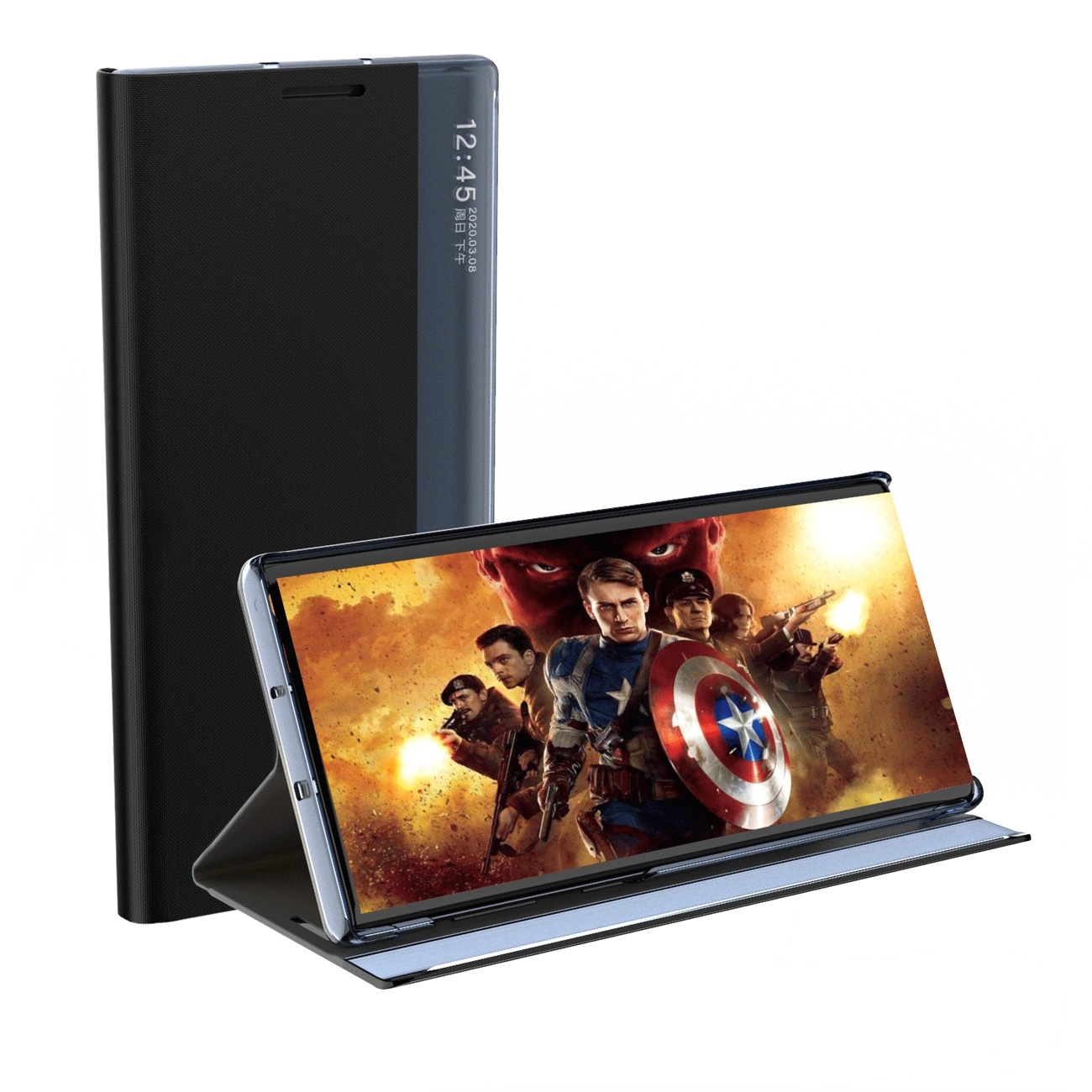 Neues Sleep Case Cover mit Standfunktion für Samsung Galaxy A73 schwarz