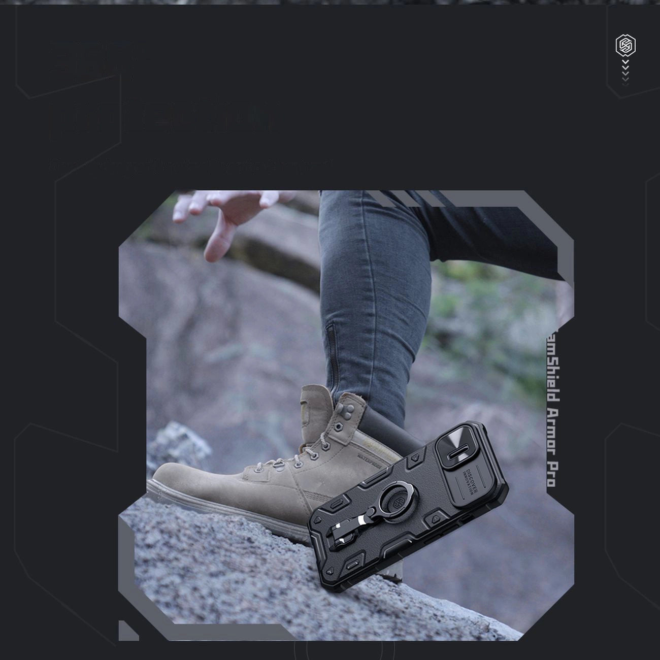 Nillkin CamShield Armor Pro Magnetische Hülle iPhone 14 Plus Magnetische MagSafe-Abdeckung mit Kameraschutz Blau