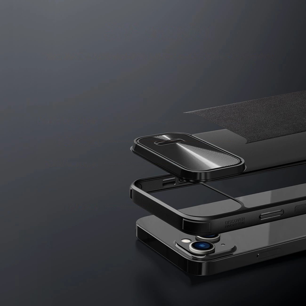 Nillkin CamShield Leather S Case iPhone 14 Hülle mit Kameraabdeckung schwarz