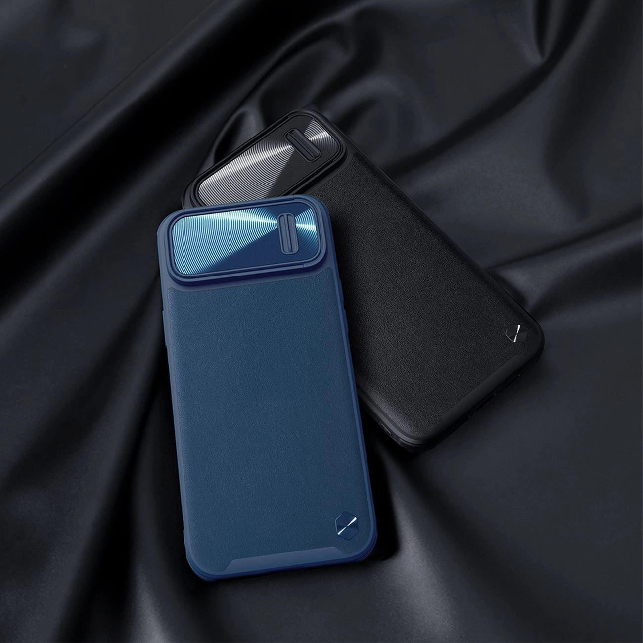 Nillkin CamShield Leather S Case iPhone 14 Hülle mit Kameraabdeckung schwarz