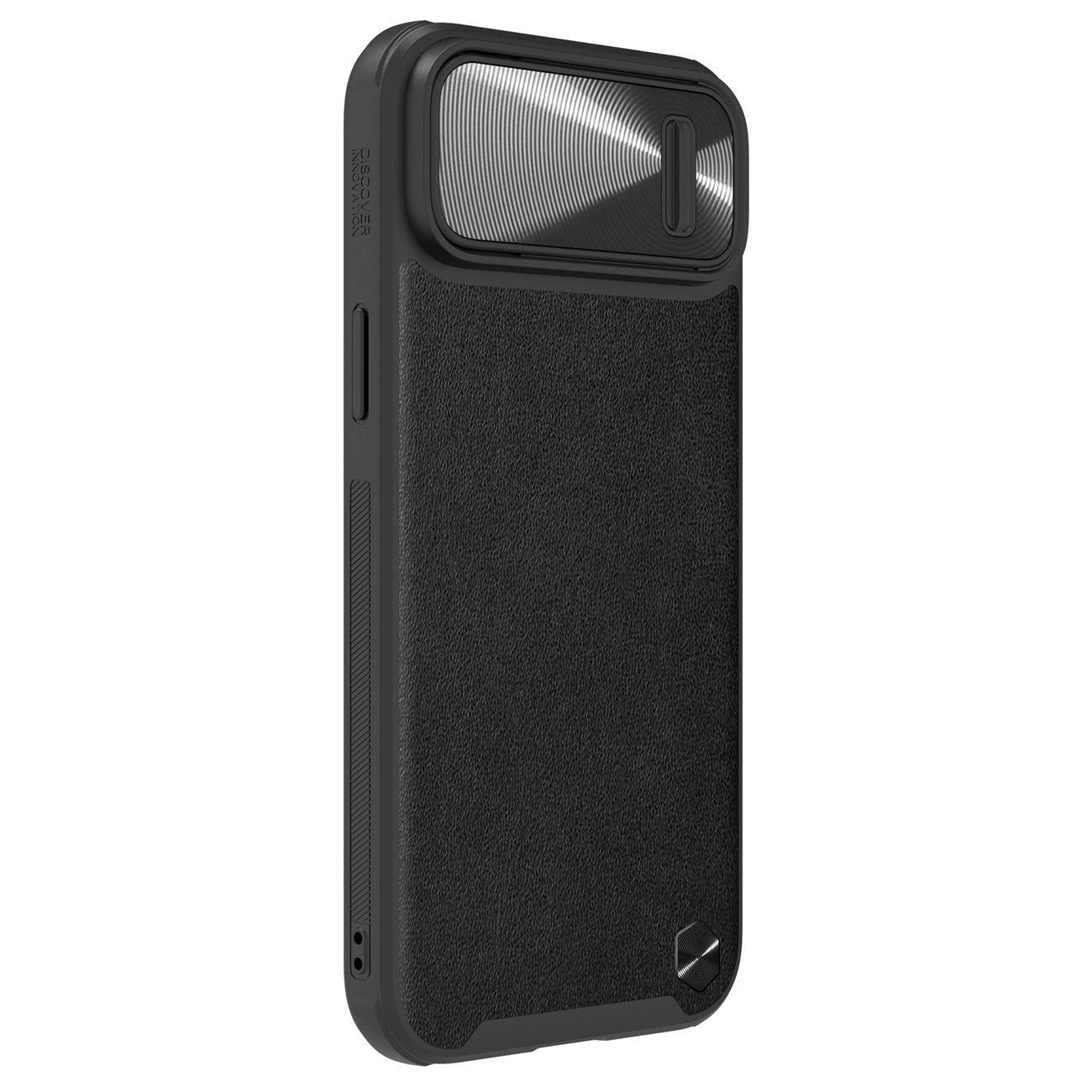 Nillkin CamShield Leather S Case iPhone 14 Hülle mit Kameraabdeckung schwarz