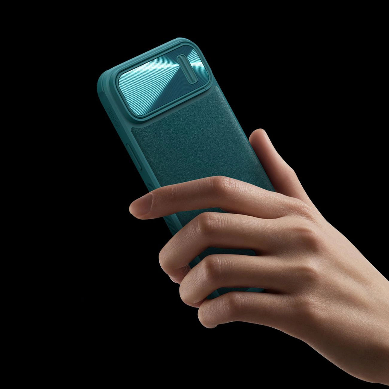 Nillkin CamShield Leather S Case iPhone 14 Hülle mit Kameraabdeckung schwarz