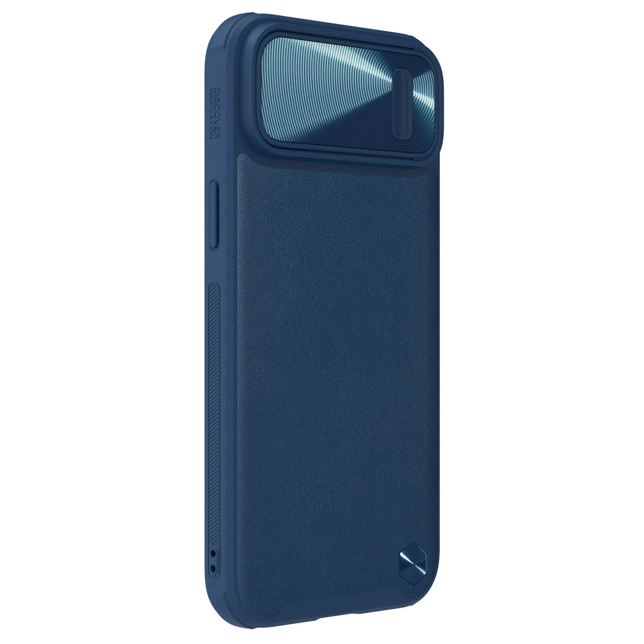 Nillkin CamShield Leather S Case iPhone 14 Plus Hülle mit Kameraabdeckung blau