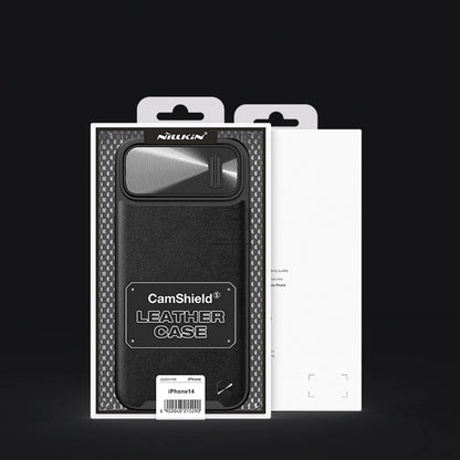 Nillkin CamShield Leather S Case iPhone 14 Plus Hülle mit Kameraabdeckung schwarz