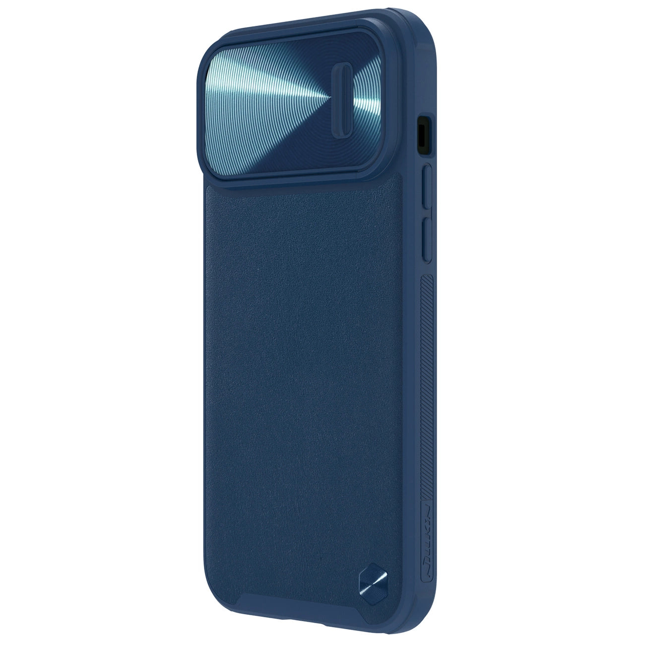 Nillkin CamShield Leather S Case iPhone 14 Pro Hülle mit Kameraabdeckung blau