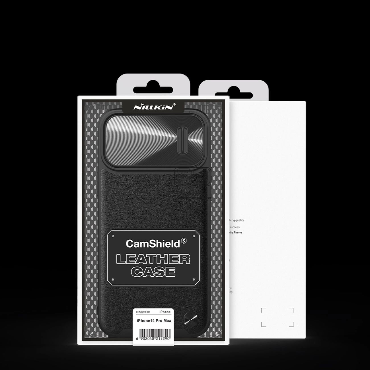 Nillkin CamShield Leather S Case iPhone 14 Pro Max Hülle mit Kameraabdeckung schwarz