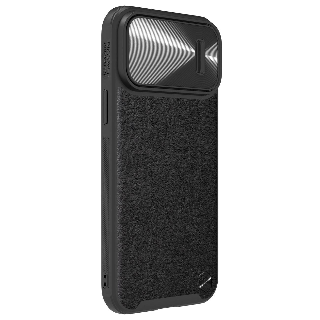 Nillkin CamShield Leather S Case iPhone 14 Pro Max Hülle mit Kameraabdeckung schwarz
