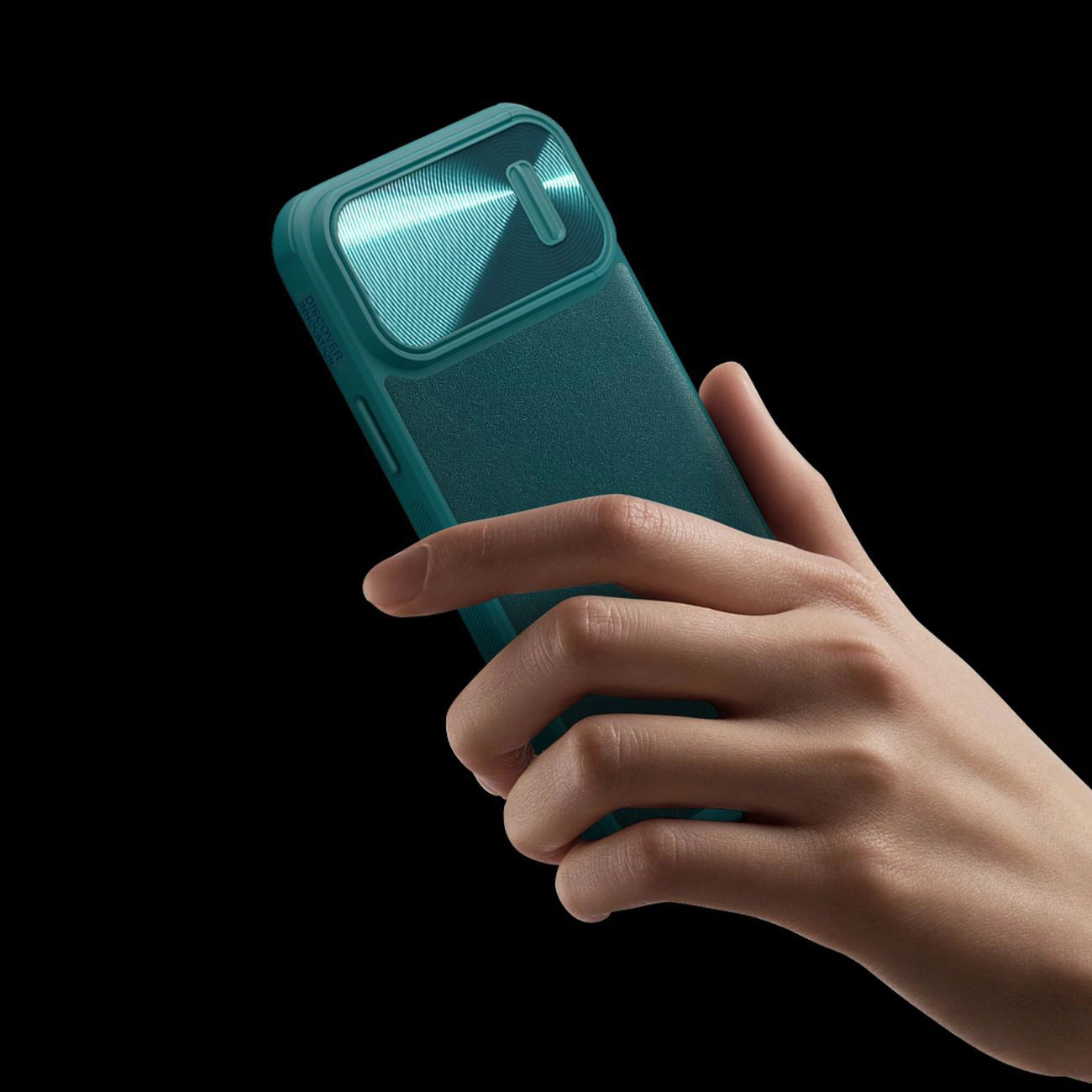 Nillkin CamShield Leather S Case iPhone 14 Pro Max Hülle mit Kameraabdeckung schwarz