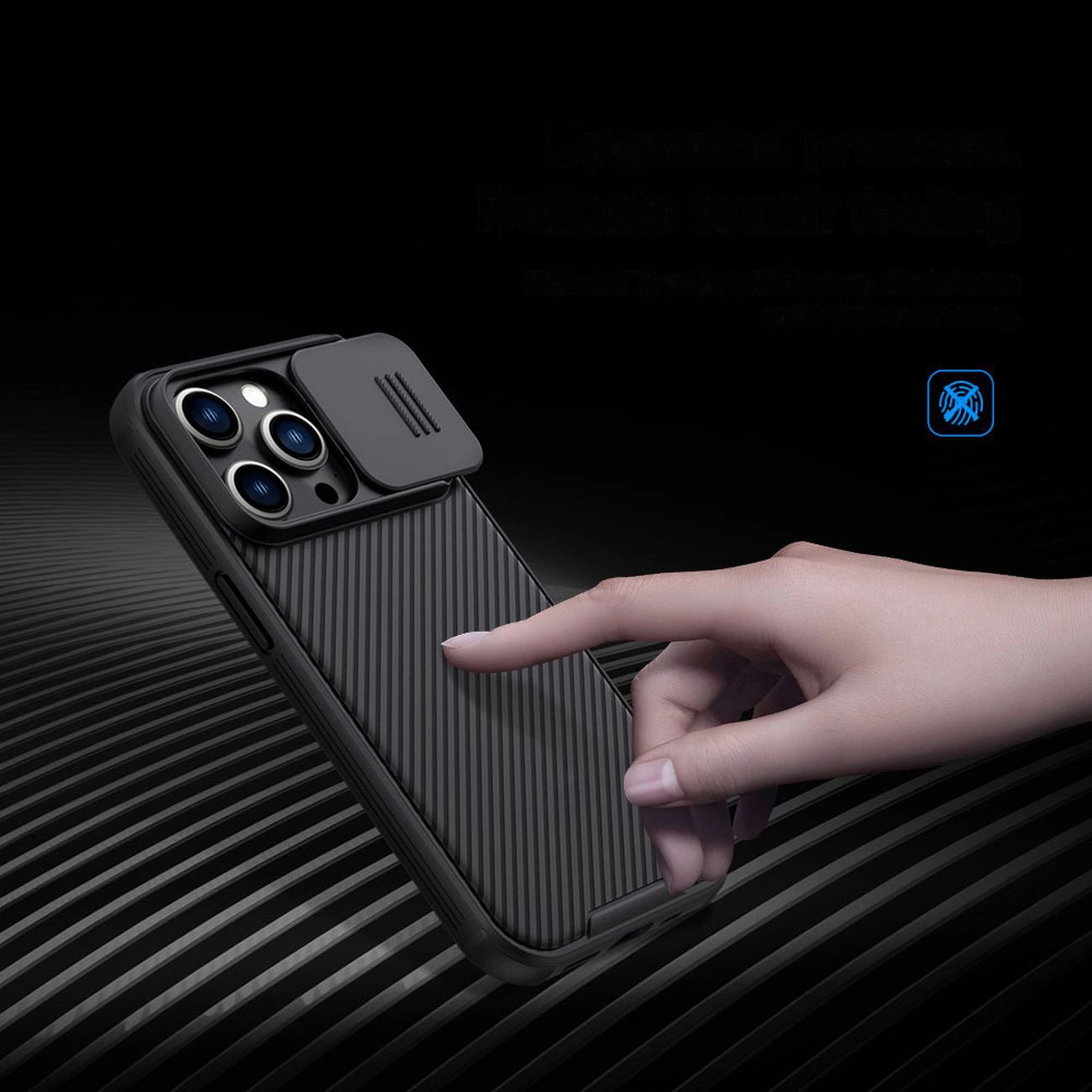 Nillkin CamShield Pro Hülle iPhone 14 Pro Gepanzerte Abdeckung Kameraschutz Blau