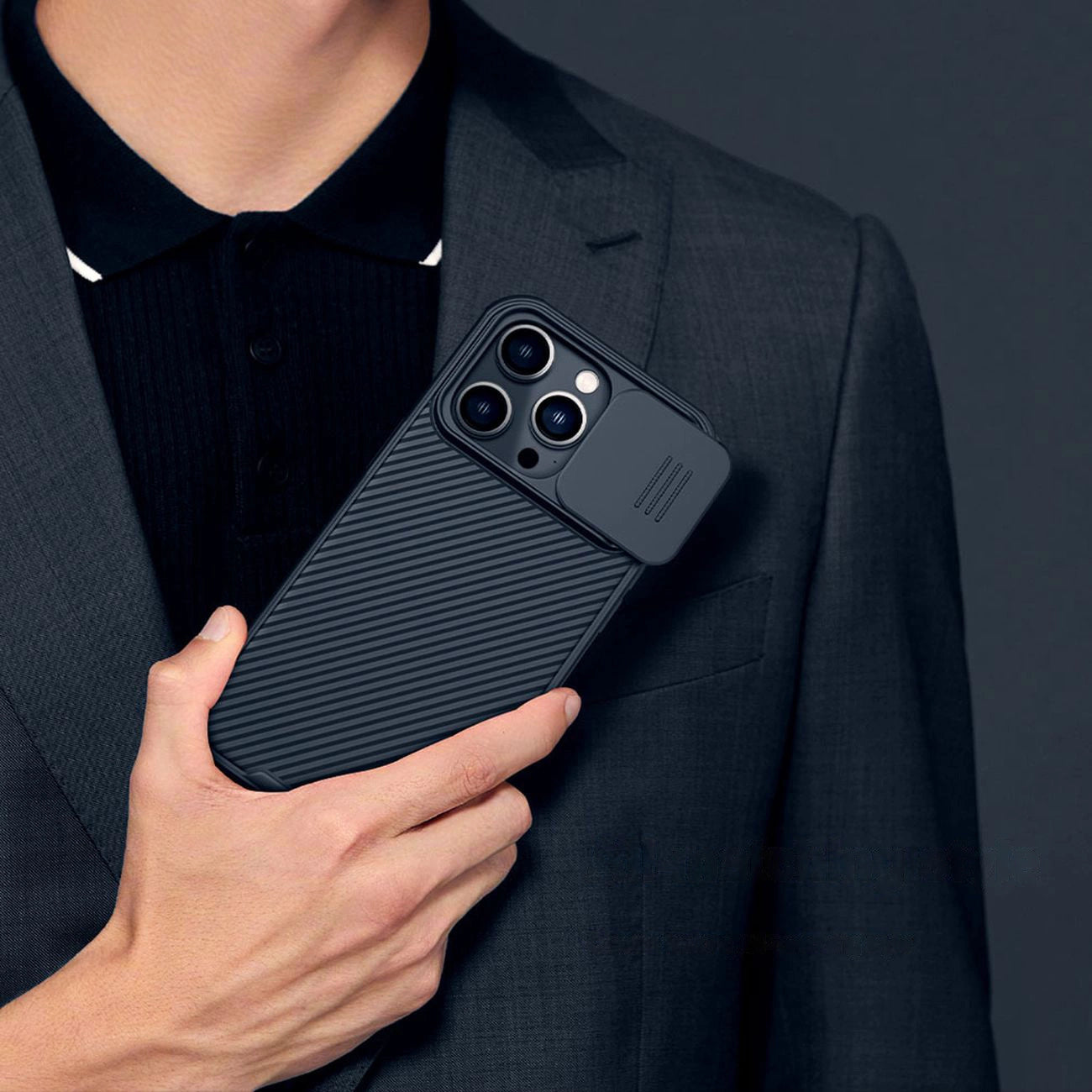 Nillkin CamShield Pro Hülle iPhone 14 Pro Gepanzerte Abdeckung Kameraschutz Blau