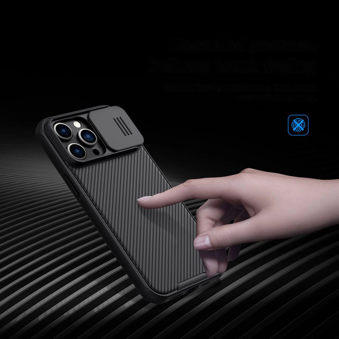 Nillkin CamShield Pro Hülle iPhone 14 Pro Max Gepanzerte Abdeckung Kameraschutz Blau