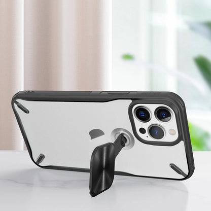 Nillkin Cyclops Case robuste Hülle mit Kameraabdeckung und faltbarem Ständer für iPhone 13 Pro Max schwarz
