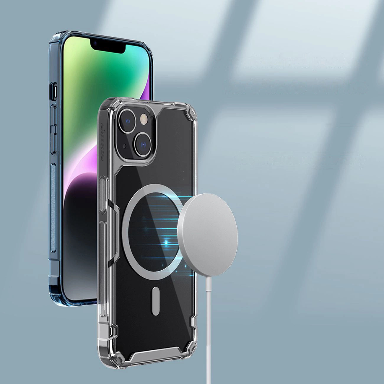 Nillkin Nature Pro Magnetische Hülle für iPhone 14 Plus, magnetische MagSafe-Abdeckung, transparent