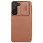 Nillkin Qin Leder Pro Case Hülle für Samsung Galaxy S22+ (S22 Plus) Kameraschutz Holster Cover Flip Case Braun