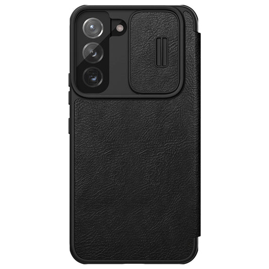 Nillkin Qin Leder Pro Case Hülle für Samsung Galaxy S22+ (S22 Plus) Kameraschutz Holster Cover Flip Case Schwarz